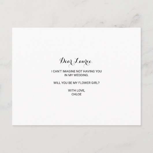 Groene Blush Bourgondië Bloem Meisje Uitnodiging Briefkaart (Achterkant)