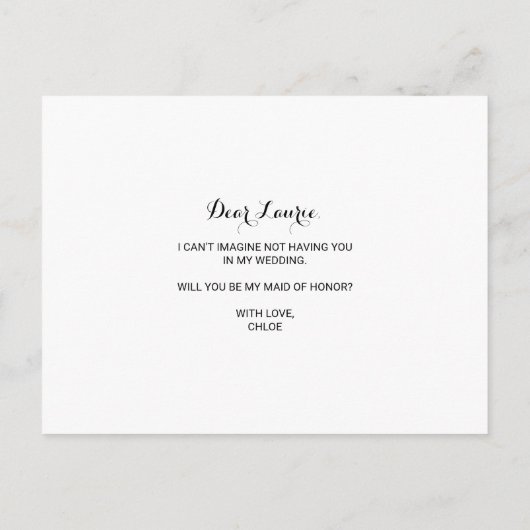 Groene Blush Bourgondië Bloemen Maid van Eer Uitnodiging Briefkaart (Achterkant)