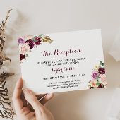 Groene Blush Bourgondiër Bloemige Trouwreceptiekaa Kaart