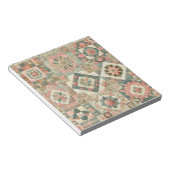 Groene Blush Roze Patchwork Bloemige Gestikte Ontw Notitieblok (Schuin)