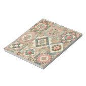 Groene Blush Roze Patchwork Bloemige Gestikte Ontw Notitieblok (Linkerzijde)