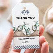 Groene BMX Dirt fiets bedank cadeaukaartje Cadeaulabel