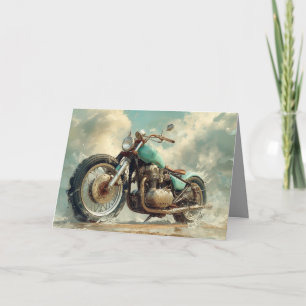 Groene Bobber Motorfiets Kaart - Strand Achtergron