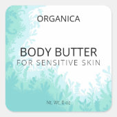 Groene body boterlabels voor de gevoelige huid vierkante sticker (Voorkant)