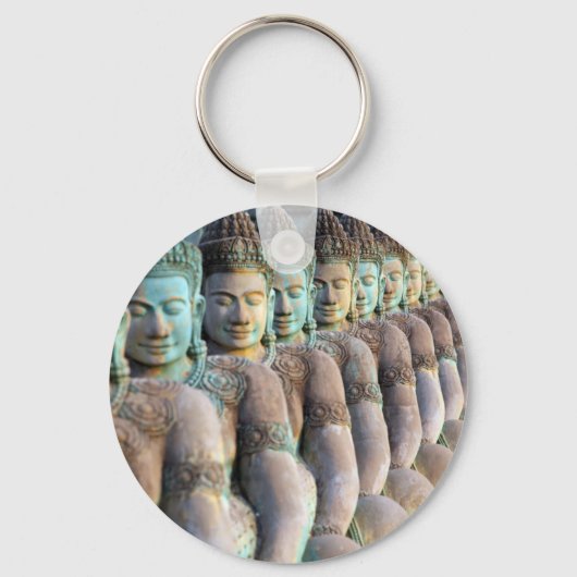 Groene boeddha beelden Siem Reap Cambodia Sleutelhanger (Voorkant)