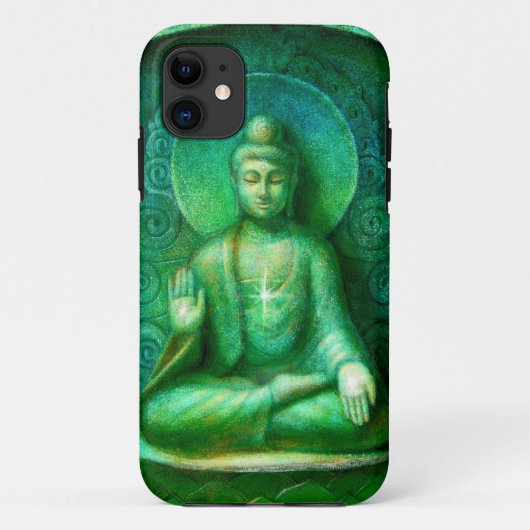 Groene Boeddha Zen Meditation iPhone 5 Hoesje (Achterkant)