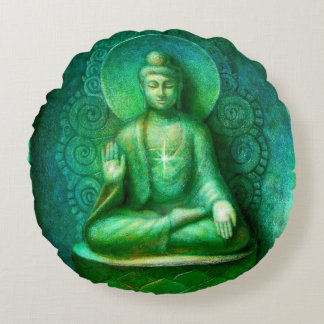 Groene Boeddha Zen Meditation Round Pillow Rond Kussen