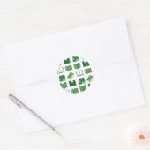 Groene boek lezen en schrijven patroon ronde sticker (Envelop)