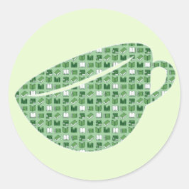 Groene boek lezen en schrijven Teacup Ronde Sticker