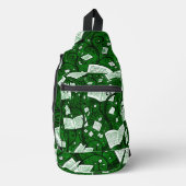 Groene boeken achtergrond sling bag (Voorkant)