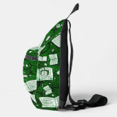 Groene boeken achtergrond sling bag (Rechts)
