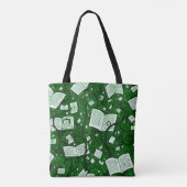 Groene boeken achtergrond tote bag (Achterkant)