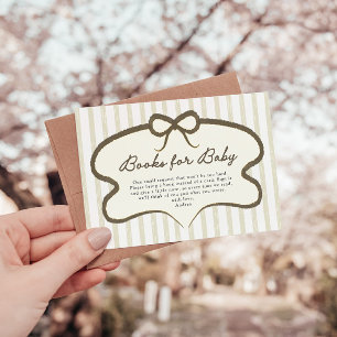 Groene boeken voor baby Lokale baby shower Informatiekaartje