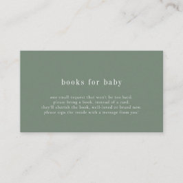 Groene boeken voor babyshowerkaart informatiekaartje