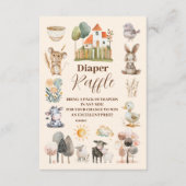 Groene Boerderij Dieren Barnyard Raffle Diapper Informatiekaartje (Voorkant)
