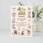 Groene Boerderij Dieren Barnyard Raffle Diapper Informatiekaartje (Staand voorkant)