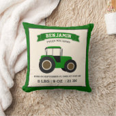 Groene Boerderij Tractor Baby Birth Stats Kussen (Deken)