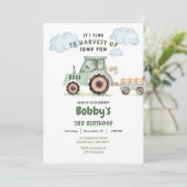 Groene Boerderij Tractor Jongens Elke Leeftijd Ver Kaart (Staand voorkant)