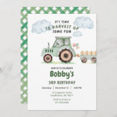 Groene Boerderij Tractor Jongens Elke Leeftijd Ver Kaart (Voorkant / Achterkant)