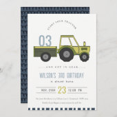 Groene Boerderij tractor Kinder om het even welke Bedankkaart (Voorkant / Achterkant)