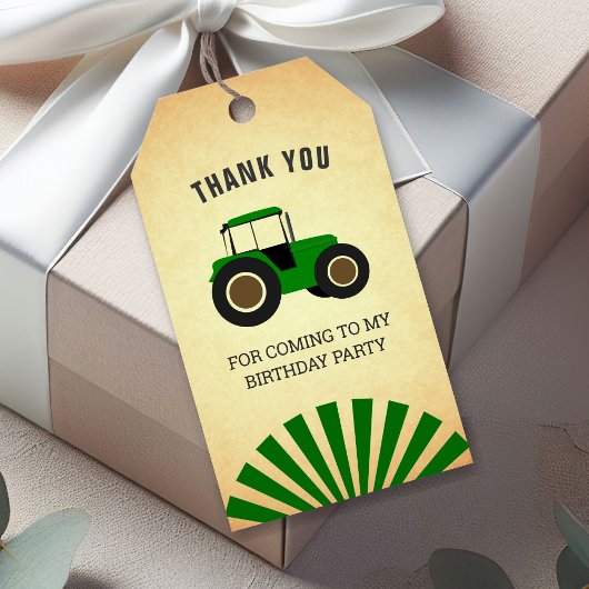 Groene Boerderij tractor kinderen Birthday Party Cadeaulabel