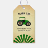 Groene Boerderij tractor kinderen Birthday Party Cadeaulabel (Voorkant)