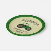 Groene Boerderij tractor kinderen Birthday Party Papieren Bordje (Gekanteld)