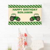Groene Boerderij tractor kinderen Birthday Party Spandoek (Insitu)