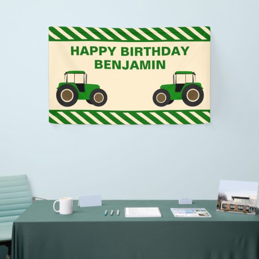 Groene Boerderij tractor kinderen Birthday Party Spandoek (Beurs)