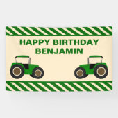 Groene Boerderij tractor kinderen Birthday Party Spandoek (Horizontaal)