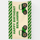 Groene Boerderij tractor kinderen Birthday Party Spandoek (Verticaal)