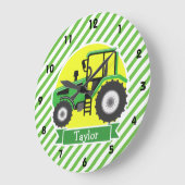 Groene Boerderij Tractor met geel; Groen en wit Grote Klok (Hoek)