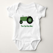 Groene Boerderij Tractor Teken Uw Slogan Romper (Voorkant)