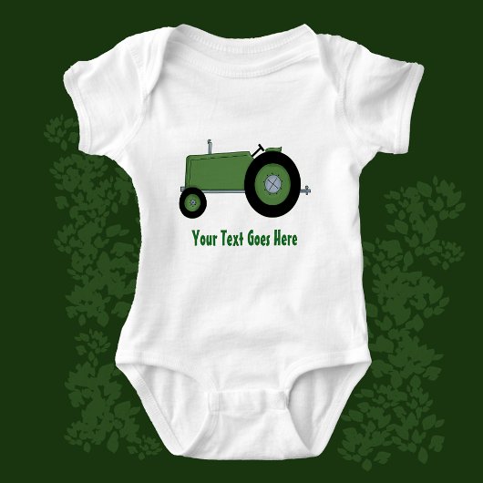 Groene Boerderij Tractor Teken Uw Slogan Romper