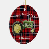 Groene Boerderij van de Familie van de Tractor Keramisch Ornament (Rechts)