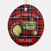 Groene Boerderij van de Familie van de Tractor Keramisch Ornament (Links)