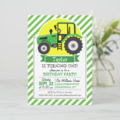 Groene Boerderijen Tractor met Geel; Groen & Wit Kaart (Staand voorkant)