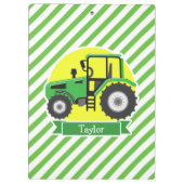 Groene Boerderijen Tractor met Geel; Groen & Wit Klembord (Achterkant)