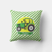 Groene Boerderijen Tractor met Geel; Groen & Wit Kussen (Achterkant)