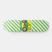 Groene Boerderijen Tractor met Geel; Groen & Wit Persoonlijk Skateboard (Horizontaal)