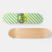 Groene Boerderijen Tractor met Geel; Groen & Wit Persoonlijk Skateboard (Horizontaal)
