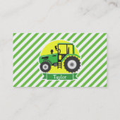 Groene Boerderijen Tractor met Geel; Groen & Wit Visitekaartje (Achterkant)
