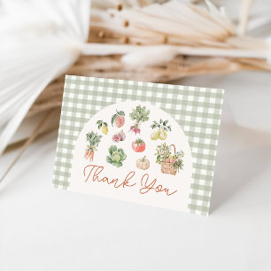 Groene Boerenmarkt Baby Shower Bedankkaart