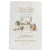 Groene boerenmarkt lokaal groeien verjaardagsgunst medium cadeauzakje (Achterkant)