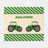 Groene Boerentractor Kinderen Fleece Deken (Voorkant (Horizontaal))