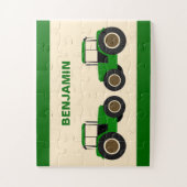 Groene Boerentractor Kinderen Naam Legpuzzel (Verticaal)
