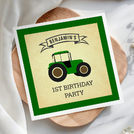 Groene boerentractor Kinderverjaardagsfeestje Servet