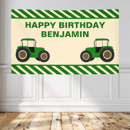 Groene boerentractor Kinderverjaardagsfeestje Spandoek