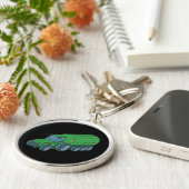 Groene Boerentractor Sleutelhanger (Zijkant)