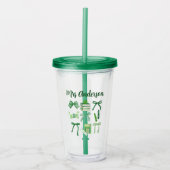 Groene Bogen Elementaire Leraar St Patrick's Day Acryl Drinkbeker (Voorkant)